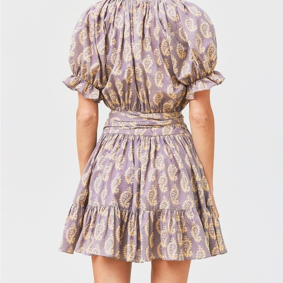 Charina Sarte Spade Mini Dress / Cream, Brown, Gray / Size Small *flaws* - Picture 2 of 9